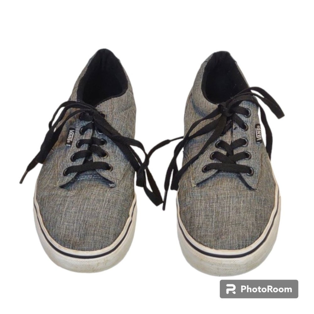 Vans Men's Off The Wall Grey/Black Laces Canvas Low Top Sneakers Size 7.5 500714